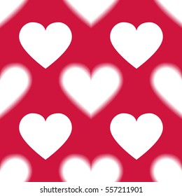 Romantic seamless pattern with red hearts. Love and romantic symbols. Vector illustration for background, wallpaper, banner or Valentine's Day greeting card.