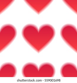 Romantic seamless pattern with red hearts. Love and romantic symbols. Vector illustration for background, wallpaper, banner or Valentine's Day greeting card.