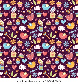 Romantic seamless pattern. Valentine background