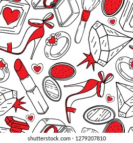 Romantic seamless pattern. Valentine's day. Holiday background.