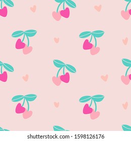 Romantic seamless pattern for Valentine's day. Hand-drawn illustration.
