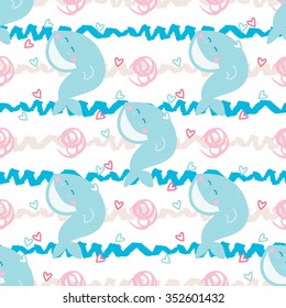 Romantic seamless pattern for valentines day, scrap-booking, invitations, congratulations, wedding, marriage, save the date, baby shower, bridal, birthday. Vector illustration