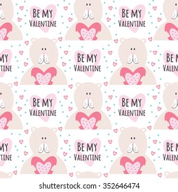 Romantic seamless pattern for valentines day, scrap-booking, invitations, congratulations, wedding, marriage, save the date, baby shower, bridal, birthday. Vector illustration