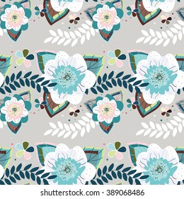 Romantic seamless pattern for valentines day, scrap-booking, invitations, congratulations, wedding, marriage, save the date, baby shower, bridal, birthday. Vector illustration