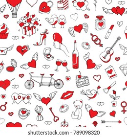 Romantic seamless pattern. Valentine's day. Holiday background.