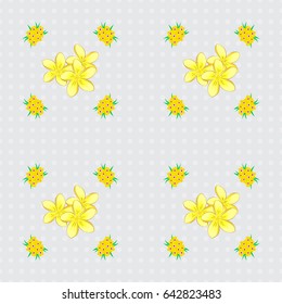 Romantic seamless pattern with watercolor bouquet of abstract plumeria flowers on a gray background. For backgrounds, textiles, wrapping papers, greeting cards. Vector illustration.
