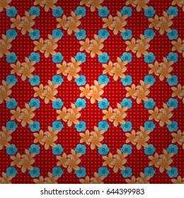 Romantic seamless pattern with watercolor bouquet of abstract plumeria flowers on a red background. For backgrounds, textiles, wrapping papers, greeting cards. Vector illustration.