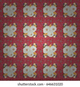 Romantic seamless pattern with watercolor bouquet of abstract flowers in beige and blue colors. For backgrounds, textiles, wrapping papers, greeting cards. Vector illustration.