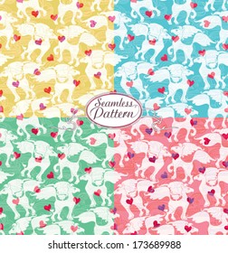 Romantic seamless patterns love pony. 