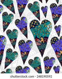 Romantic seamless patterns. Valentine's day textures