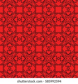 romantic seamless vector geometric background. Floral ornament. red, black color. for invitation, design, wallpaper