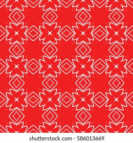 romantic seamless vector geometric background. Floral ornament. red color. for invitation, design, wallpaper