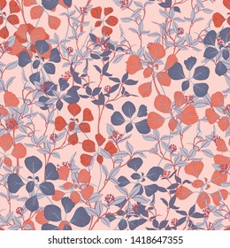 Romantic Seamless Vector Leaf Garden Wallpaper