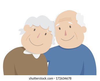 Romantic Senior Couple Hugging