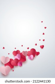 Romantic set vector backgrounds. Festive gift card templates with realistic 3d design elements. Holiday banners, web poster, flyers and brochures, greeting cards. Valentines day, mother day