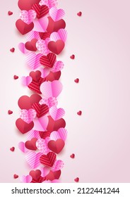 Romantic set vector backgrounds. Festive gift card templates with realistic 3d design elements. Holiday banners, web poster, flyers and brochures, greeting cards. Valentines day, mother day
