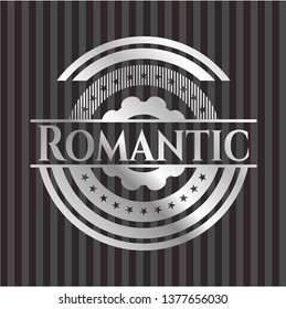 Romantic silver badge or emblem