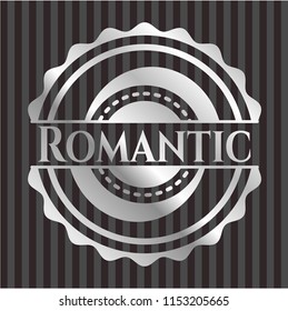 Romantic silver emblem or badge