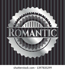 Romantic silvery emblem or badge. Vector Illustration. Mosaic.