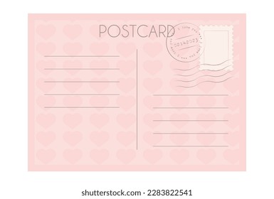 Plantilla de postal simple romántica con lugar para la dirección