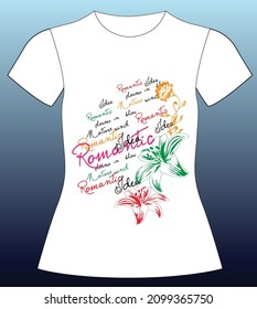 Romantic, slogan lovely graphic design and cute flowers graphic design print for tee and t shirt and fabric