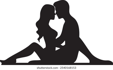 Romantic smart dancing couple silhouette