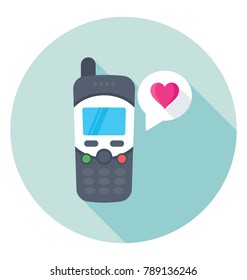 
Romantic SMS Flat Colored Icon
