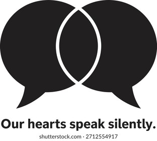 Romantic Speech Bubble Heart Vector Design – Love Communication Symbol for T-Shirts, Cards and Minimal Quote Artwork
