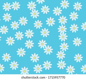 Romantic spring background with daisies. Simple background for covers, banners, screensavers for web banners, covers, screensavers. Vector illustration