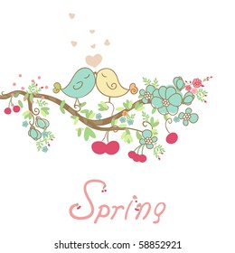 romantic spring card