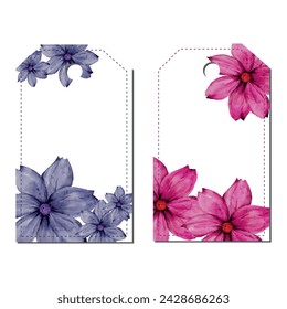 Romantic spring frame for mother's day, birthday, gift tag and label with flowers and leaves.