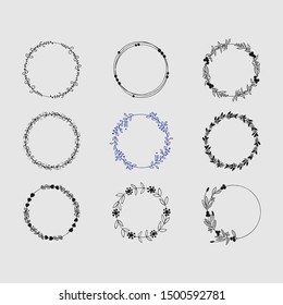 Romantic Spring Frame Vector for Decoration. Floral Frame Design. Floral Border. Flower Frame.