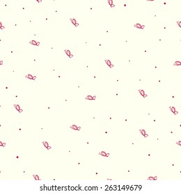Romantic spring seamless wallpaper with butterflies.
