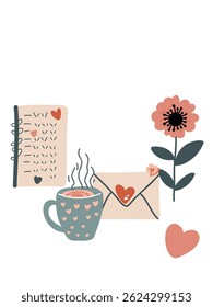 romantic still life, vector illustration
