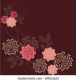Romantic stylized vector floral background