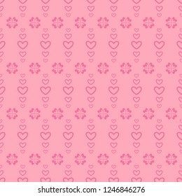 Romantic subtle seamless vector pattern in flat odern style