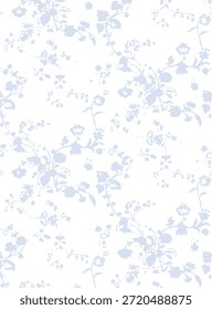 Romântico Verão Padrão floral sem emenda, liberdade impressão ditsy com pequenas flores desenhadas à mão. Delicado design botânico pequenas flores simples, folhas, mini buquês em abstrato. Ilustração vetorial.