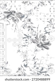 Patrón floral inconsútil del verano romántico, impresión ditsy de la libertad con las Pequeñas flores dibujadas a mano. Delicado diseño botánico pequeñas flores simples, hojas, mini ramos en abstracto. Ilustración vectorial.