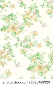 Romantic Summer Seamless floral pattern, liberty ditsy print with small hand drawn flowers. Delicate botanical design tiny simple flowers, leaves, mini bouquets in abstract. Vector illustration.