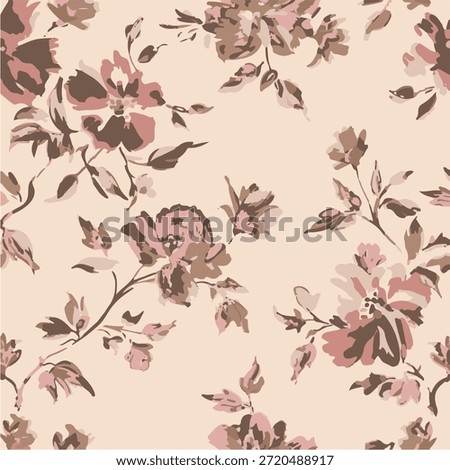 Romantic Summer Seamless floral pattern, liberty ditsy print with small hand drawn flowers. Delicate botanical design tiny simple flowers, leaves, mini bouquets in abstract. Vector illustration.