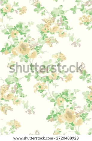 Romantic Summer Seamless floral pattern, liberty ditsy print with small hand drawn flowers. Delicate botanical design tiny simple flowers, leaves, mini bouquets in abstract. Vector illustration.