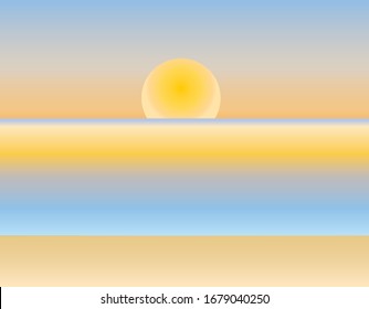 romantic summer sunset by the beach yellow sun hot exotic gradient pink sky shine 