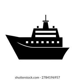Romantic sunset sea scene ship silhouette vector with warm tones and peaceful water reflection