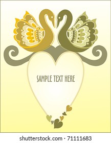 romantic swan card
