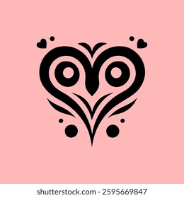 Romantic Swan Heart Silhouette – Elegant Love Symbol Vector