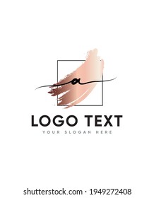 Una caligrafía romántica y dulce tema de baile tipo de letra tipo de letra A plantilla de logotipo, logotipo de vectores para identidad empresarial y de empresa 