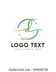 A romantic and sweet calligraphy typeface D logo template, Vector logo for business and company identity 