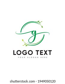 A romantic and sweet calligraphy typeface G logo template, Vector logo for business and company identity 