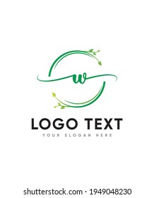 Una caligrafía romántica y dulce tipo plantilla de logotipo W, logotipo vector para identidad empresarial y de empresa 