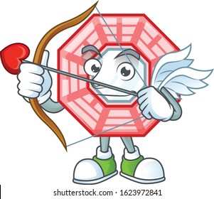 A romantic sweet chinese square feng sui Cupid with arrow and wings